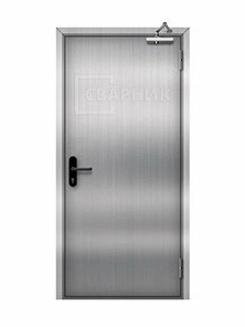 Однопольная глухая противопожарная дверь ДПМ-01 EI-15 из нержавеющей стали