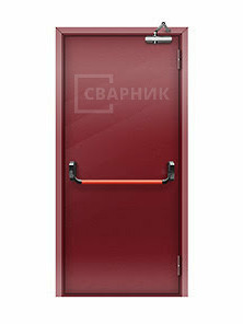 Одностворчатая глухая противопожарная дверь ДПМ-01 EI-30 с антипаникой
